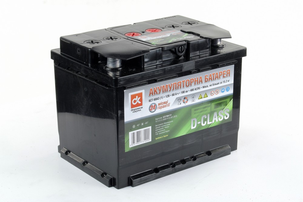 Акумулятор 60Ah-12v D-CLASS ДОРОЖНЯ КАРТА (242x175x190),L,EN480